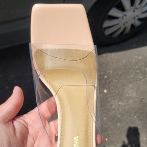 Lifts Me Up Clear Heels - Nude Fashion Nova